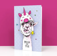 Biglietto Auguri CLASSIC - LAMA Unicorn