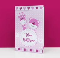 Biglietto Auguri CLASSIC - CUCCIOLI Rosa