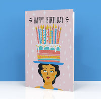 Biglietto Auguri CLASSIC - LADY WITH CAKE