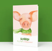 Biglietto Auguri CLASSIC - HAPPY PIG