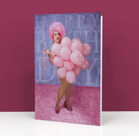 Biglietto Auguri CLASSIC - DRAG QUEEN PINK BALLOONS