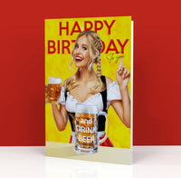 Biglietto Auguri CLASSIC - BIRTHDAY DRINK BEER Yellow