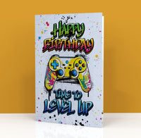 Biglietto Auguri CLASSIC - GRAFFITI TIME TO LEVEL UP